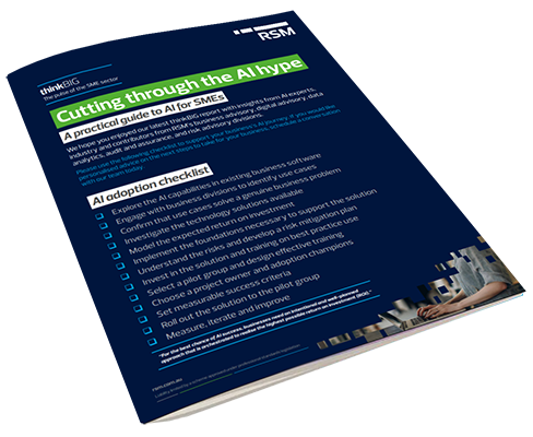Illustration of AI adoption, business processes, workforce training and performance