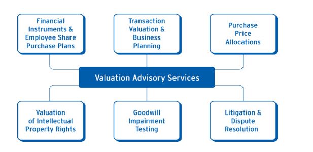 Our Valuation Advisory Services includes financial instruments & employee share purchase plans, transaction valuation & business planning, purchase price allocations, valuation of intellectual property rights, goodwill impairment testing and litigation & dispute resolution